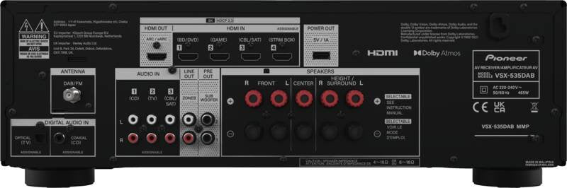 EAN 4573211155631 - Pioneer VSX-535D 80 W 5.2 canales Envolvente Negro imagen 2
