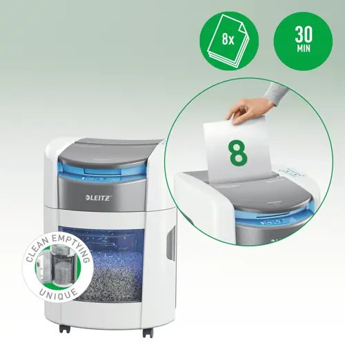 EAN 4002432143153 - Leitz IQ OptiMax Autofeed Home Office 150 P4 triturador de papel Corte cruzado 55 dB 22,5 cm Blanco imagen 7