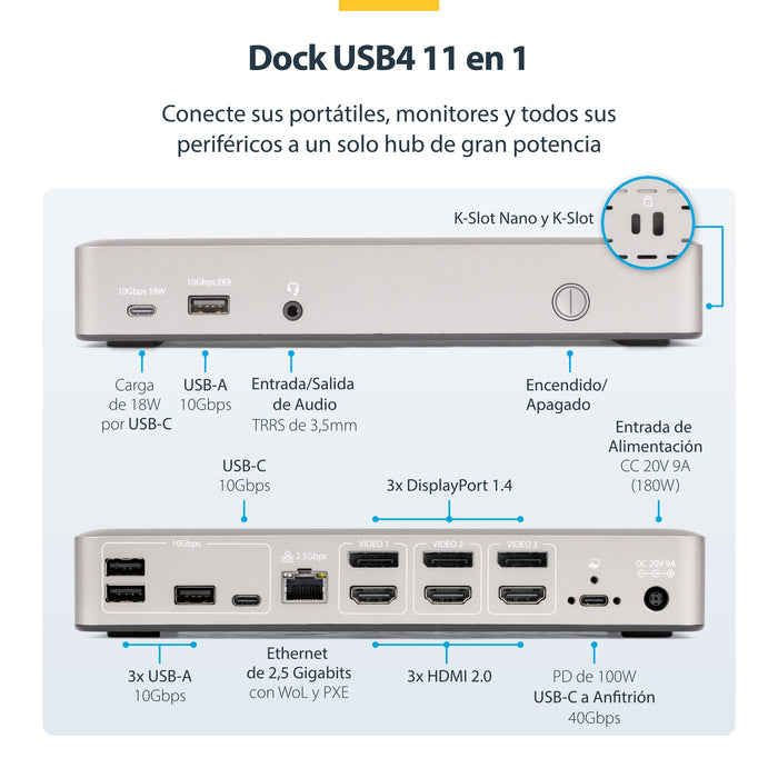 EAN 65030902885 - StarTech.com 150UE-USB4DOCKTRIPLE base para portátil y replicador de puertos Alámbrico Gris imagen 11
