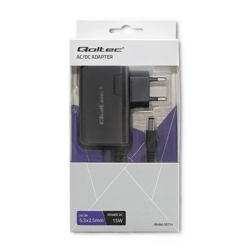 EAN 5901878507743 - Qoltec 50774 adaptador e inversor de corriente Interior 15 W Negro imagen 2