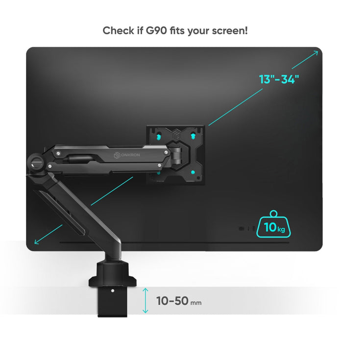 EAN 4603728443492 - ONKRON G90 86,4 cm (34") Escritorio Negro imagen 11