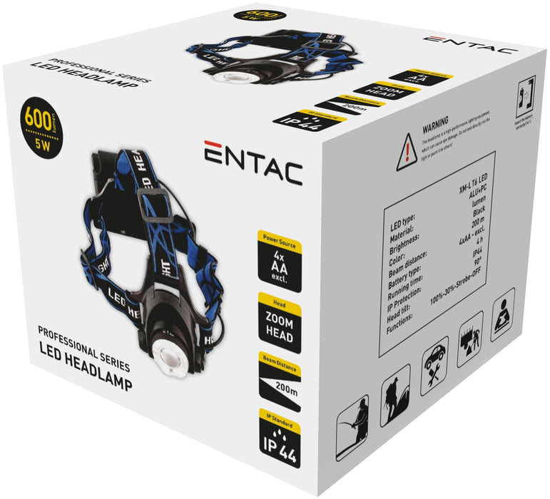 EAN 5999097901640 - Entac EHL-ZOOM-5W-ALU linterna Negro Linterna con cinta para cabeza LED imagen 3