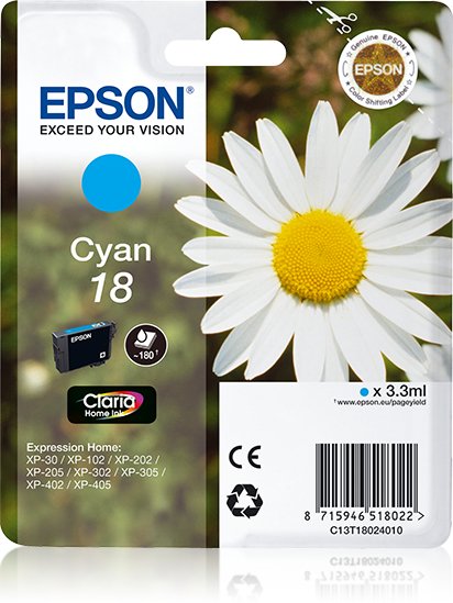 EAN 5052181955728 - Epson Daisy C13T18024010 cartucho de tinta 1 pieza(s) Original Fotos cian imagen 1