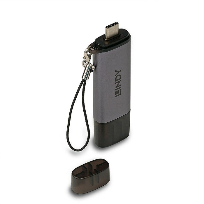 EAN 4002888433358 - Lindy 43335 lector de tarjeta USB 3.2 Gen 1 (3.1 Gen 1) Type-A/Type-C Negro, Gris imagen 2