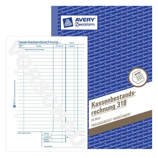EAN 4004182003183 - Avery 318 registro comercial (libro) Azul, Blanco imagen 1