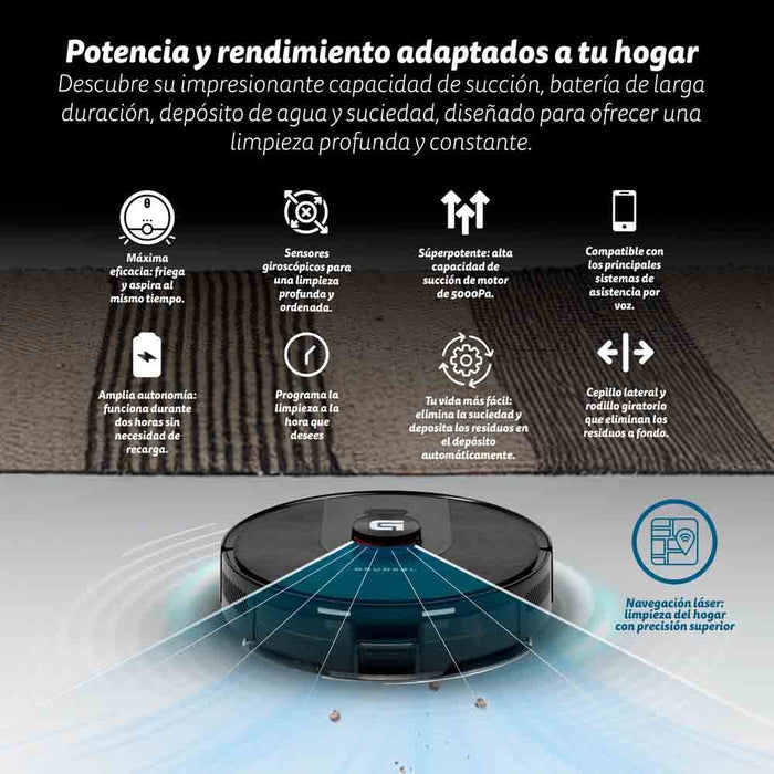 EAN 8426156018515 - Grunkel I-DANCERTURBOLASER aspiradora robotizada 0,25 L Negro imagen 11