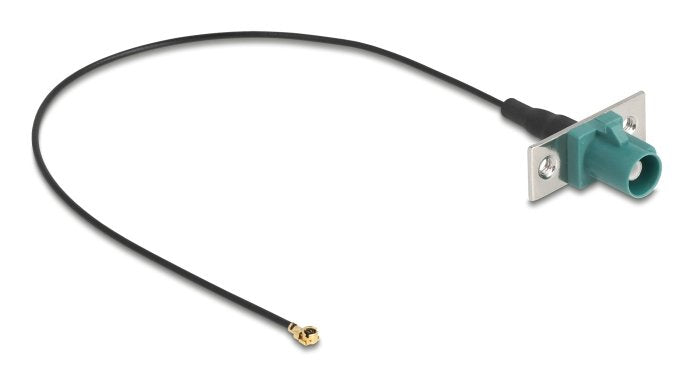 EAN 4043619907328 - DeLOCK 90732 cable coaxial 1.13 0,2 m FAKRA E I-PEX MHF1 Negro, Turquesa imagen 1