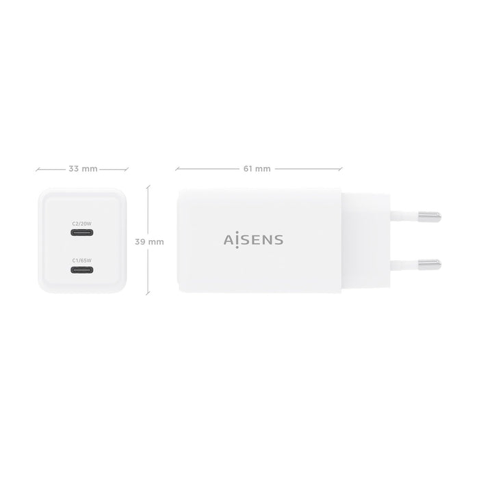 EAN 8435739904312 - AISENS ASCH-65W2P078-W cargador de dispositivo móvil Cámara digital, Teléfono móvil, Portátil, Smartphone imagen 4