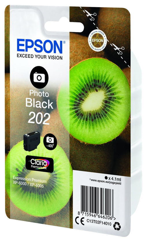 EAN 8715946646206 - Epson Kiwi 202 cartucho de tinta 1 pieza(s) Original Rendimiento estándar Negro imagen 1