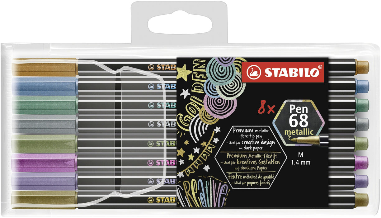EAN 4006381546348 - STABILO Pen 68 metallic rotulador Medio Cobre, Oro, Azul metálico, Metallic green, Metallic pink, Violeta imagen 1