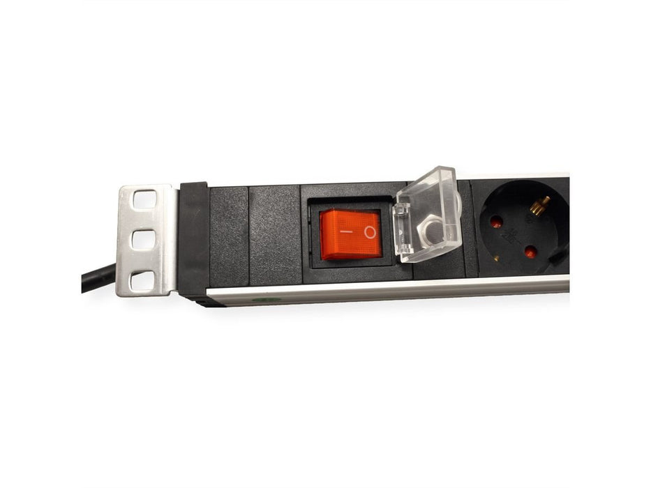 EAN 7630049628984 - VALUE 19.99.1637 unidad de distribución de energía (PDU) 7 salidas AC 1U Aluminio, Negro imagen 3