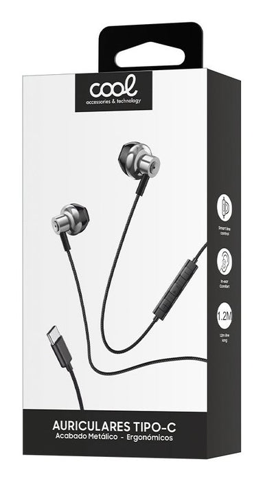 EAN 8434847070889 - COOL Accesorios 8434847070889 Auriculares Alámbrico Dentro de oído Llamadas/Música USB Tipo C Negro, Plat imagen 2