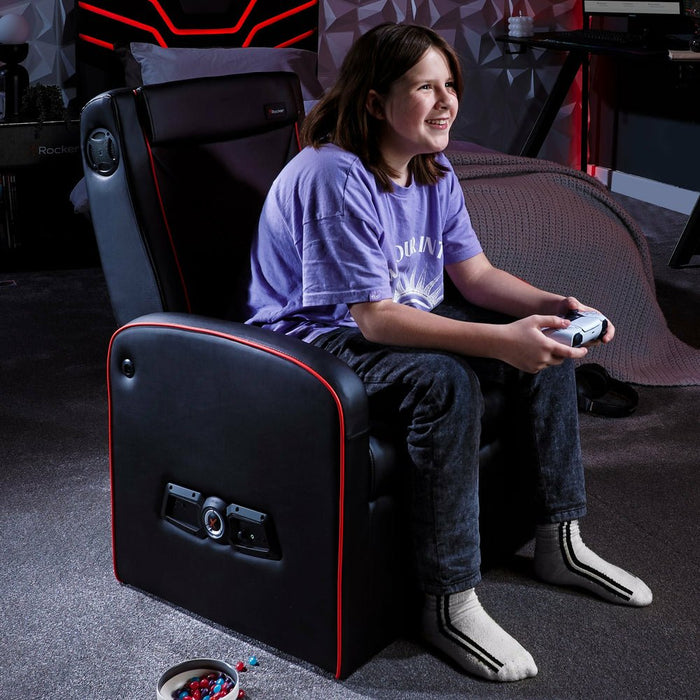 EAN 0094338220216 - X Rocker 2022021 silla para videojuegos Silla gaming Asiento acolchado Negro, Rojo imagen 8