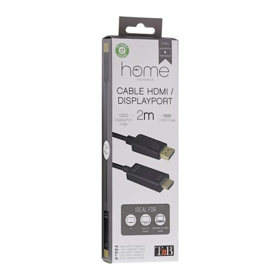 EAN 3303170104552 - T'nB HDMIDP2 adaptador de cable de vídeo 2 m DisplayPort HDMI tipo A (Estándar) Negro imagen 3