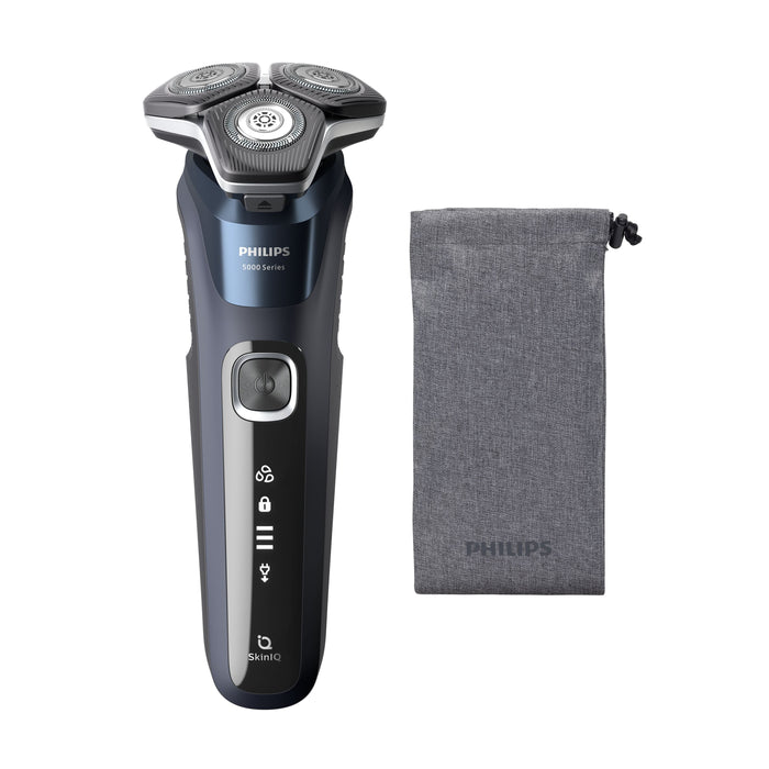 EAN 8720689008440 - Philips SHAVER Series 5000 S5885/10 afeitadora Máquina de afeitar de rotación Recortadora Negro, Azul imagen 1