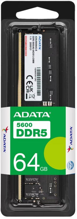 EAN 4711658153562 - ADATA AD5U560064G-S módulo de memoria 64 GB 1 x 64 GB DDR5 5600 MT/s 288-pin DIMM imagen 2