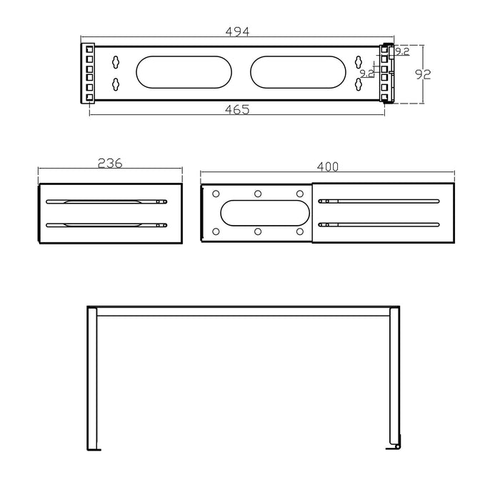EAN 4043718284825 - InLine 19102C armario rack 2U Bastidor de pared Gris imagen 4