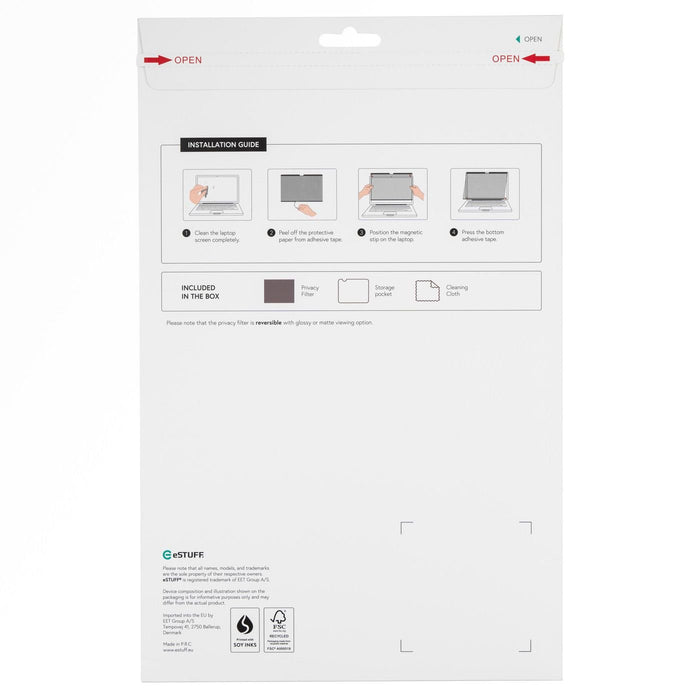 EAN 5715328283169 - eSTUFF Magnetic Privacy Filter 13 for Apple Macbook Neo 16:10 Supports Touch Screens 33 cm (13") Portátil imagen 2