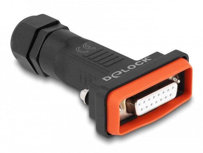 EAN 4043619878079 - DeLOCK 87807 conector D-Sub 15 pin/15 soldering pin Negro, Naranja imagen 1