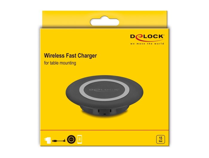 EAN 4043619662845 - DeLOCK 66284 cargador de dispositivo móvil Smartphone Negro USB Cargador inalámbrico Interior imagen 4