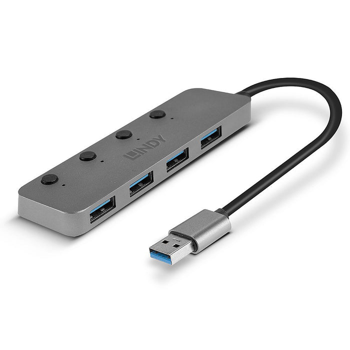 EAN 4002888433099 - Lindy 43309 hub de interfaz USB 3.2 Gen 1 (3.1 Gen 1) Type-A 5 Mbit/s Gris imagen 4