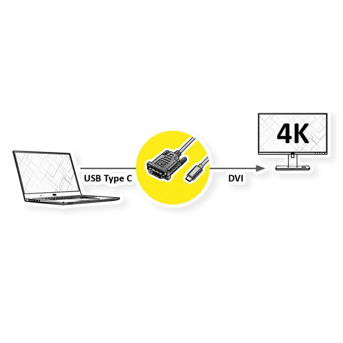 EAN 7611990145829 - ROLINE 11045831 2 m DVI-D USB Tipo C Negro imagen 5
