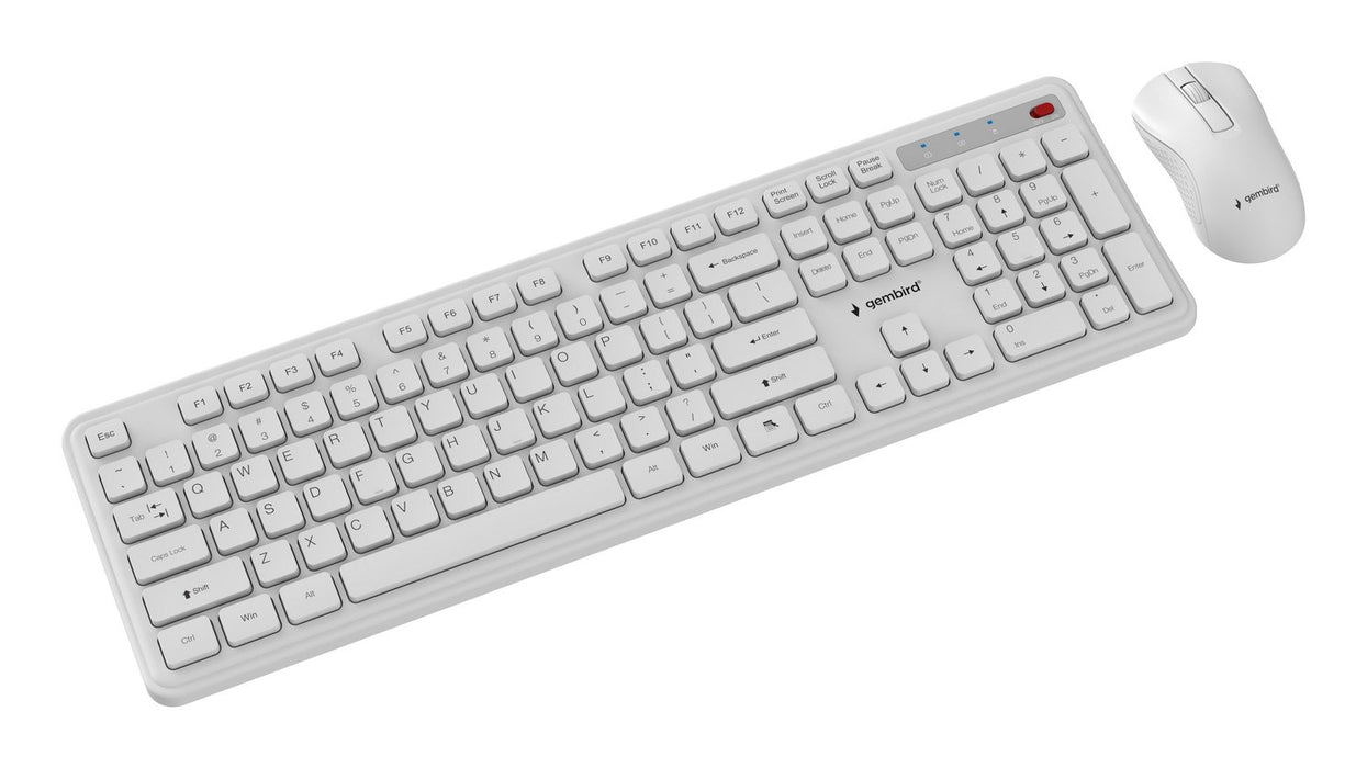 EAN 8716309137027 - Gembird KBS-WPS-01-W teclado Ratón incluido Oficina RF inalámbrico QWERTY Internacional de EE.UU. Blanco imagen 4