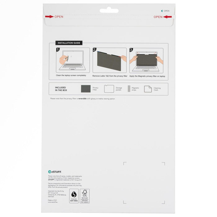 EAN 5704174931492 - eSTUFF GLBM13282203 filtro para monitor 33 cm (13") Portátil Filtro de privacidad para pantallas sin marc imagen 2
