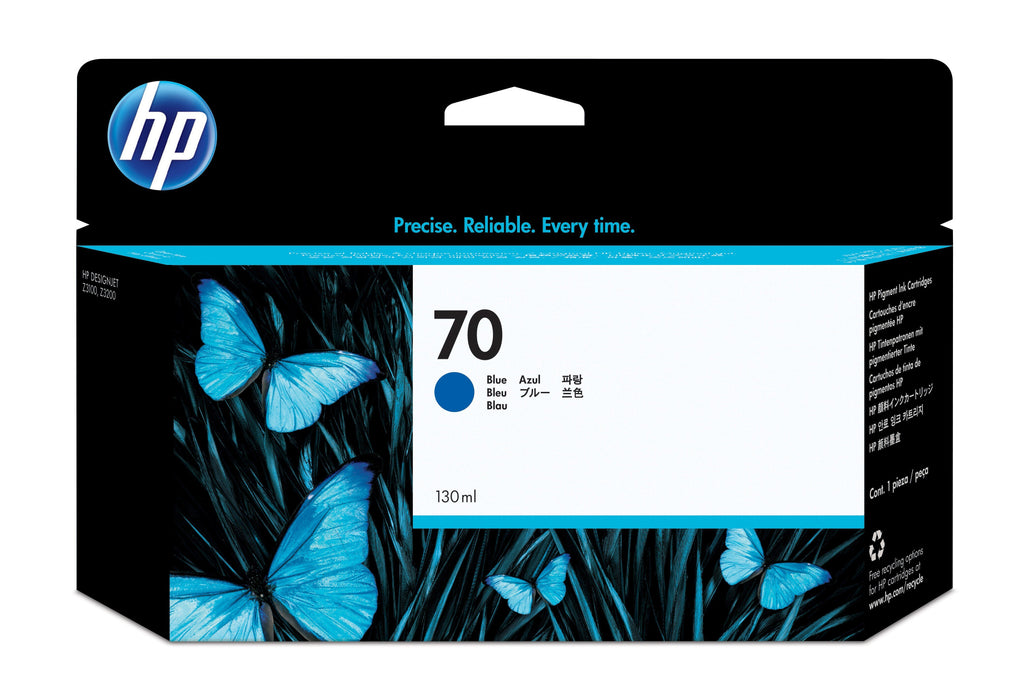EAN 0882780528758 - HP 70 130-ml Blue DesignJet Ink Cartridge cartucho de tinta 1 pieza(s) Original Rendimiento estándar imagen 1