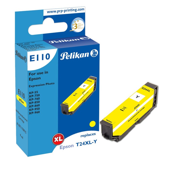 EAN 4018474709158 - Pelikan E110 cartucho de tinta 1 pieza(s) Compatible Alto rendimiento (XL) Amarillo imagen 1
