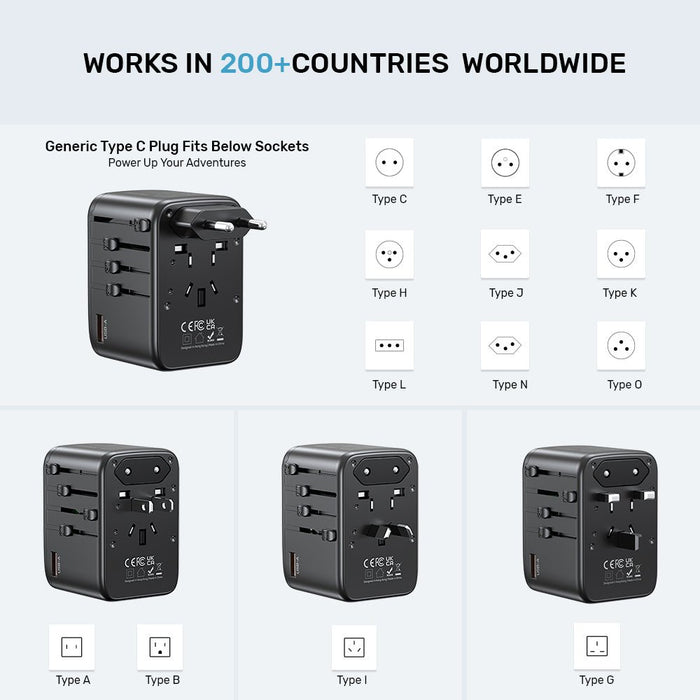 EAN 4894160052032 - UNITEK P1122ABK01 adaptador de enchufe eléctrico Universal Negro imagen 5