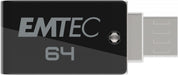 EAN 3126170173546 - Emtec T260B unidad flash USB 64 GB USB Type-A / Micro-USB 2.0 Negro, Acero inoxidable imagen 3