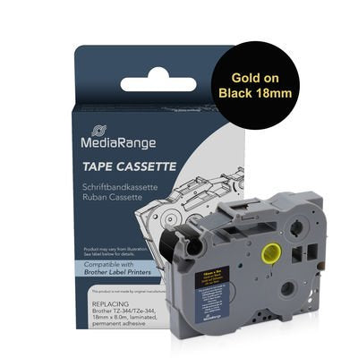 EAN 4260664877769 - MediaRange MRBTZ344 cinta para impresora de etiquetas Oro sobre negro TZ/TZe imagen 2