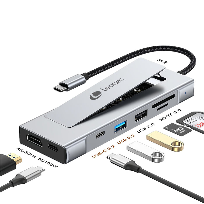 EAN 8436588883605 - Leotec LEDS07 base para portátil y replicador de puertos Acoplamiento USB 3.2 Gen 2 (3.1 Gen 2) Type-C imagen 2