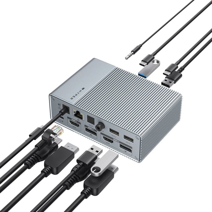 EAN 0817110016421 - HYPER HDG215-EU base para portátil y replicador de puertos Alámbrico USB 3.2 Gen 1 (3.1 Gen 1) Type-C Pla imagen 2