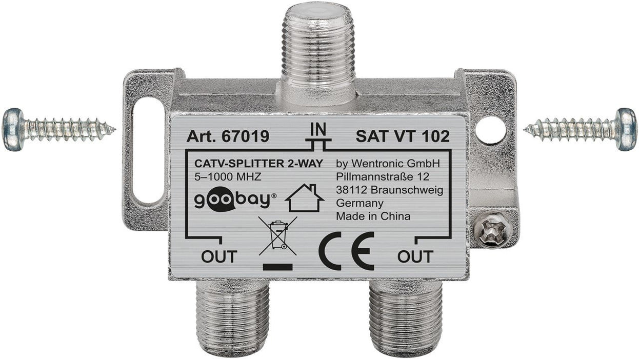 EAN 4040849670190 - Goobay 67019 cable divisor y combinador Divisor de 3 salidas Plata imagen 2