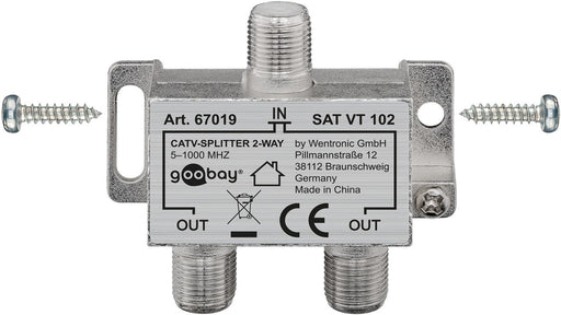 EAN 4040849670190 - Goobay 67019 cable divisor y combinador Divisor de 3 salidas Plata imagen 2