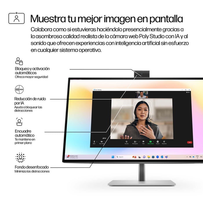 EAN 0197497774573 - HP Series 7 Pro 27 inch 4K Conferencing Monitor - 727pm pantalla para PC 68,6 cm (27") 3840 x 2160 Pixele imagen 10