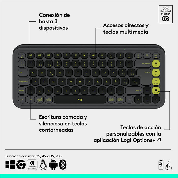 EAN 5099206127562 - Logitech 920-013068 teclado Universal Bluetooth QWERTY Español Grafito imagen 15