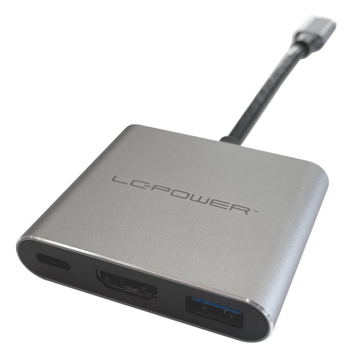 EAN 4262443280241 - LC-Power LC-HUB-C-MULTI-4-V2 hub de interfaz USB Tipo C 5000 Mbit/s Plata, Negro imagen 2
