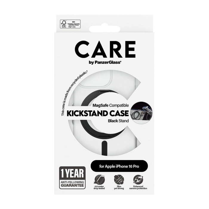 EAN 5715685003837 - PanzerGlass CARE™ by ® Case Transparent w. Black Kickstand & MagSafe iPhone 16 Pro funda para teléfono mó imagen 3