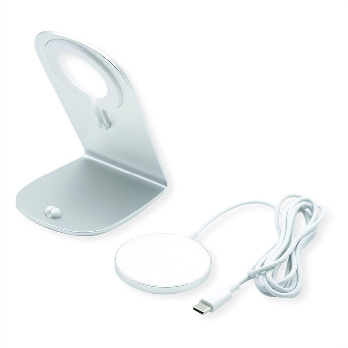 EAN 7630049634404 - ROLINE 19.11.1016 cargador de dispositivo móvil Smartphone Plata, Blanco USB Cargador inalámbrico Carga r imagen 3