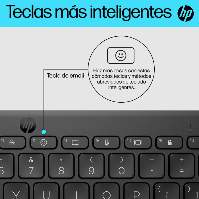 EAN 0196548516001 - HP 350 BLK Compact Multi-Device Keyboard teclado Hogar Negro imagen 9