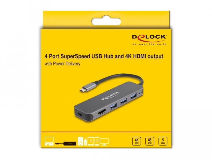 EAN 4043619641710 - DeLOCK 64171 base para portátil y replicador de puertos USB 3.2 Gen 1 (3.1 Gen 1) Type-C Gris imagen 4