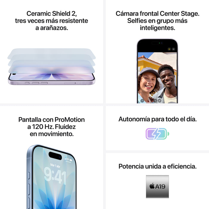 EAN 0195950645309 - Apple iPhone 17 16 cm (6.3") SIM doble iOS 26 5G USB Tipo C 512 GB Salvia imagen 6