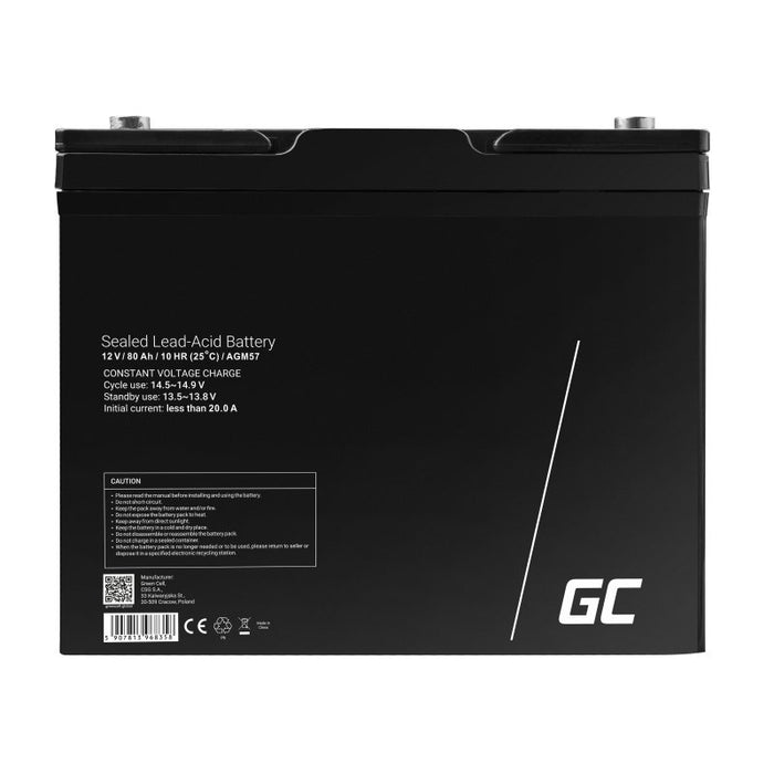 EAN 5907813968358 - Green Cell AGM57 batería de vehículos AGM (Separador de fibra de vidrio absorbente) 80 Ah 12 V imagen 1