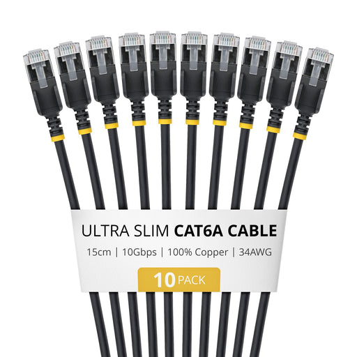 EAN 65030936019 - StarTech.com 6ASTP34BKS15CM10PK cable de red Negro 0,15 m Cat6a U/FTP (STP) Alrededor imagen 1