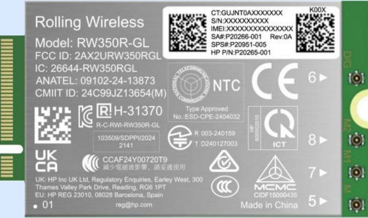 EAN 198990490236 - HP 4G LTE-Advanced Pro Cat19 WWAN tarjeta y adaptador de interfaz Interno imagen 1