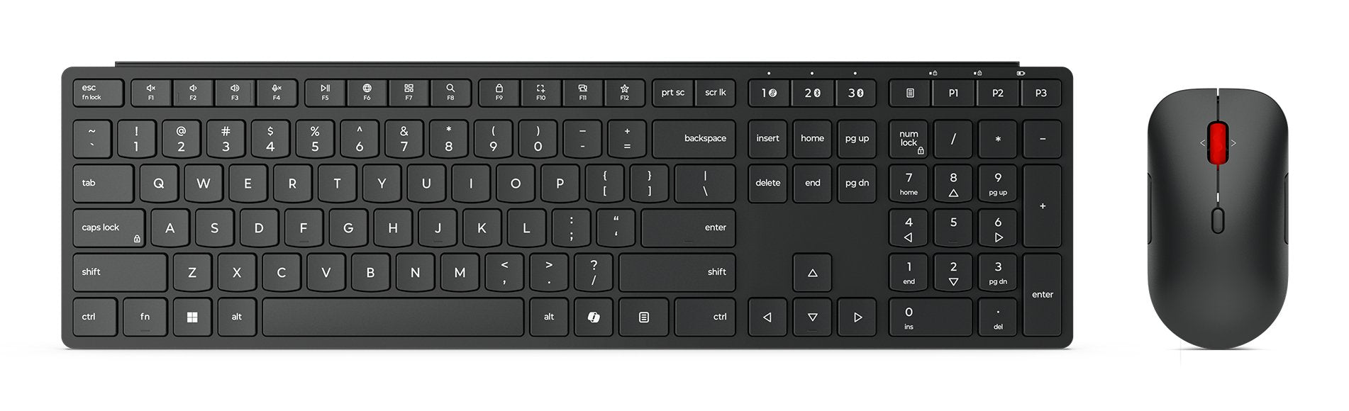 EAN 0195892125426 - Lenovo 4X31S04810 teclado Ratón incluido Oficina RF Wireless + Bluetooth Inglés de EE. UU. Negro imagen 1