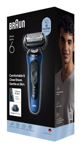 EAN 8700216644907 - Braun 62-B1200s Máquina de afeitar de láminas Recortadora Negro, Azul imagen 2